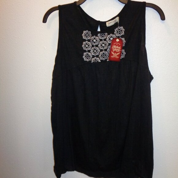 Faded Glory Women's Peasant Black Polyester Tank Top Plus Size XXL NWT - Picture 1 of 10